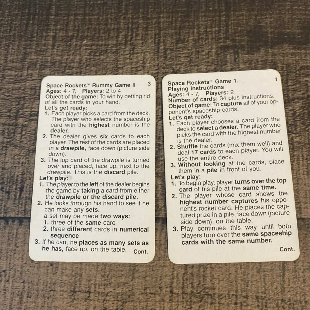Vintage Space Rockets Card‎ Game 1983 Complete In Rough Condition - Picture 5 of 16
